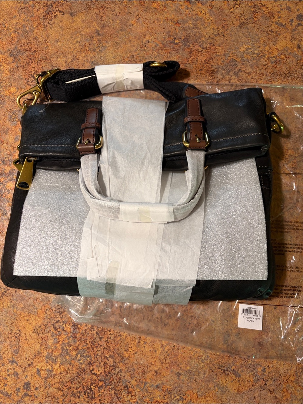 Black Leather Tote / CrossbodyStyle Bag
